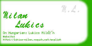 milan lukics business card